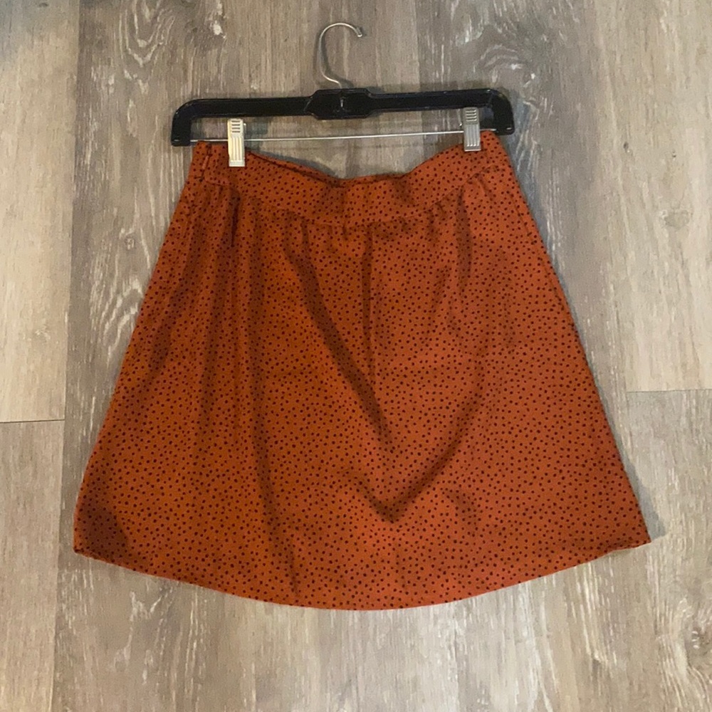 Orange patterned skirt
